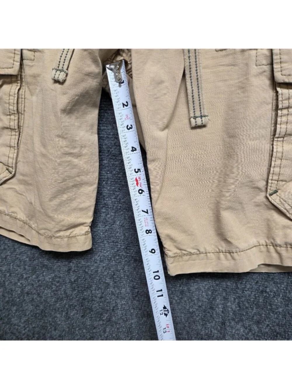 True Religion Shorts Mens 29 Brown Cargo Trooper Distressed MISSING BUTTON